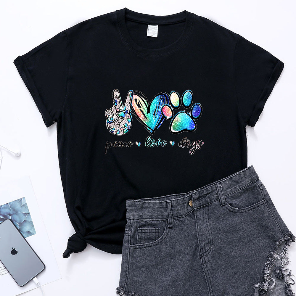 Short-sleeved Casual Plus Size Loose Trend Ladies See size chart under “more details”