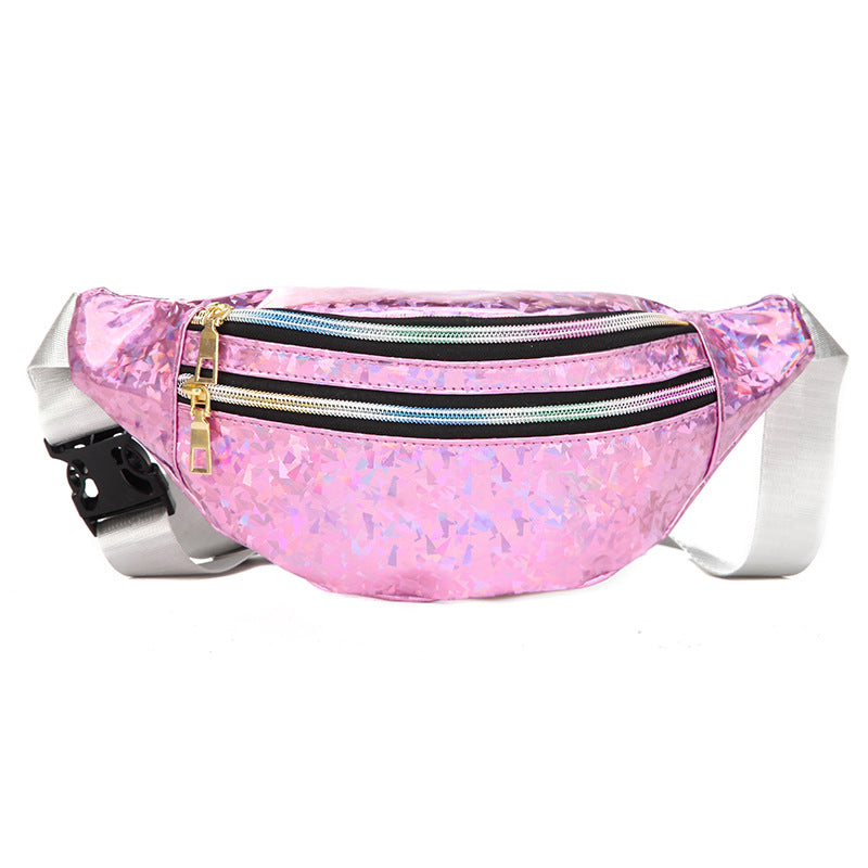 Double Pocket Holographic Fanny Pack See size chart under “more details”