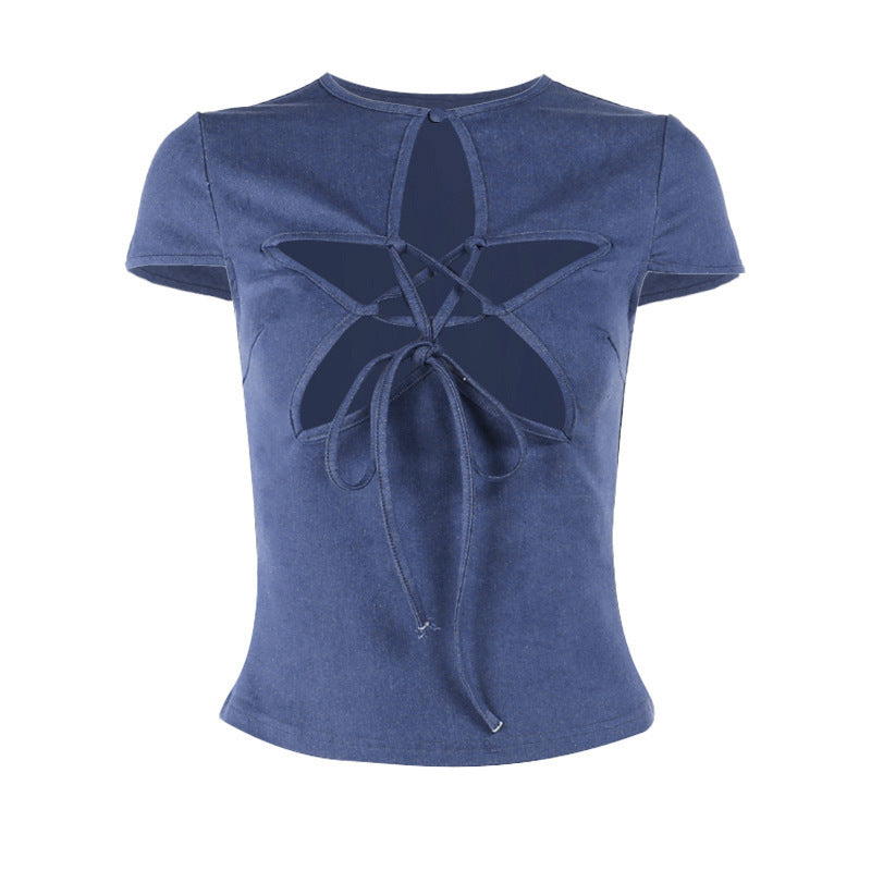Trendy Ins XINGX Hollow Out Tied Top