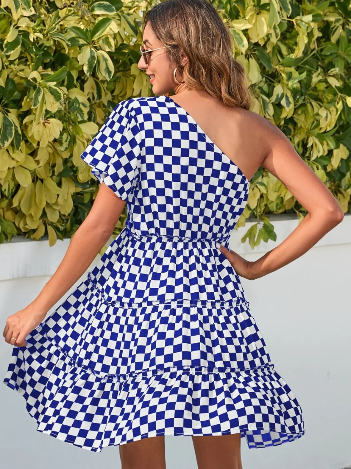 Chic Lunar Beauty Checkered Mini Dress