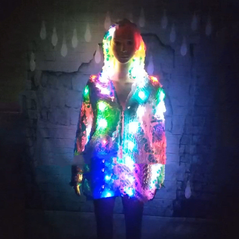 Luminous Outer Creative Jacket Sequined Jacket With Light See size chart under “more details”