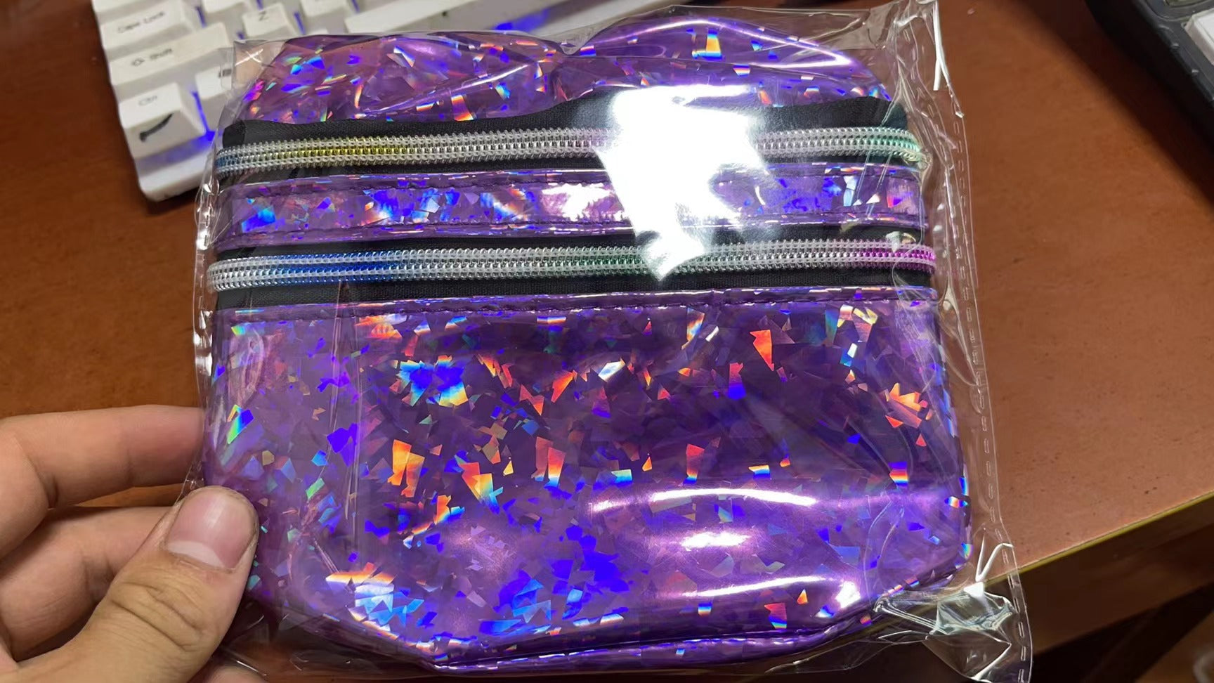 Double Pocket Holographic Fanny Pack See size chart under “more details”