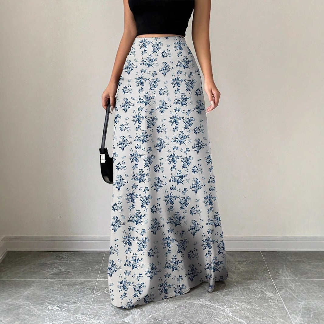 European And American Women's Clothing Satin Skirt New Imitation Silk