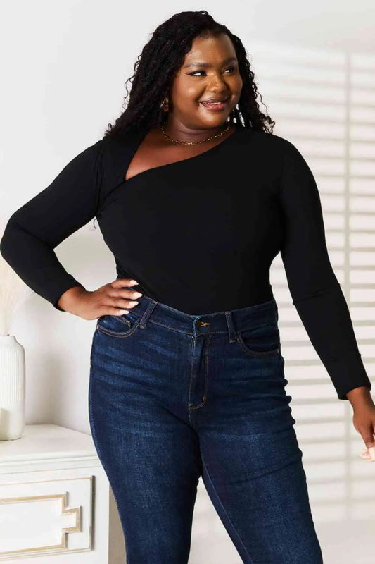 Cosmic Allure Asymmetrical Neck Top