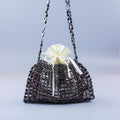 Handmade Flat Beads Woven Large Dumpling Fashion Trendy One-shoulder Handbag See size chart under “more details”
