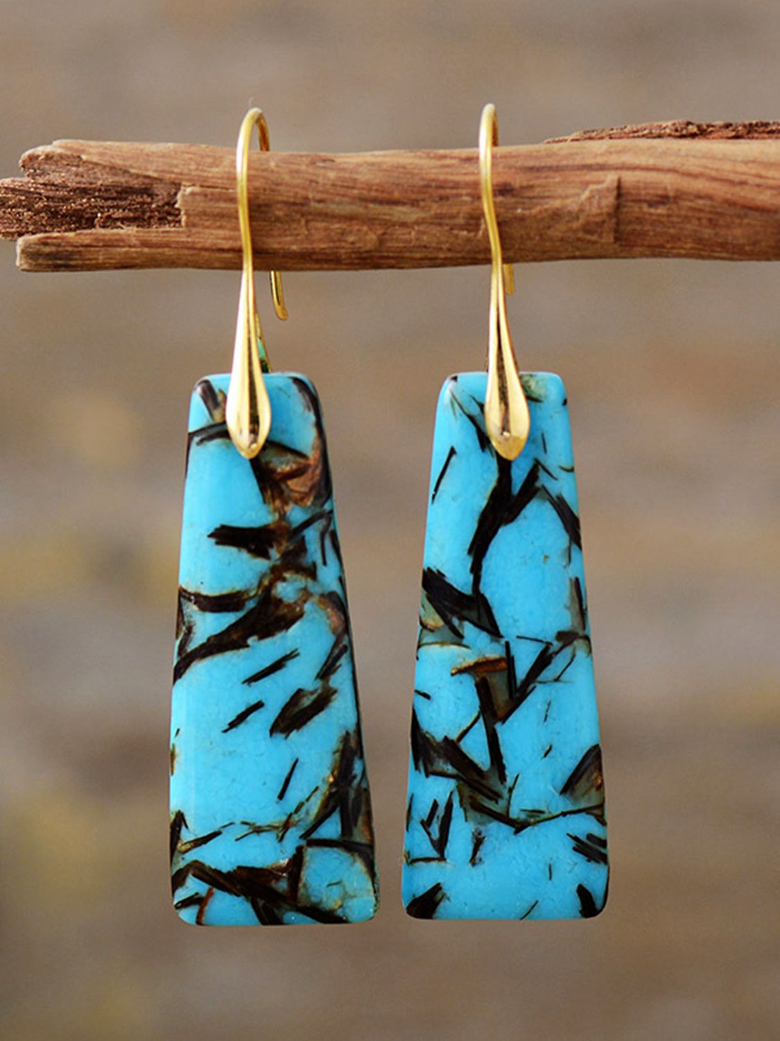 YourBrand Geometrical Shape Imperial Jasper Dangle Earrings – Unique Ethnic Design