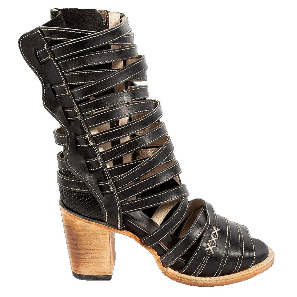 Womens Retro Stiletto-Strap Cutout Sandals See size chart under “more details”