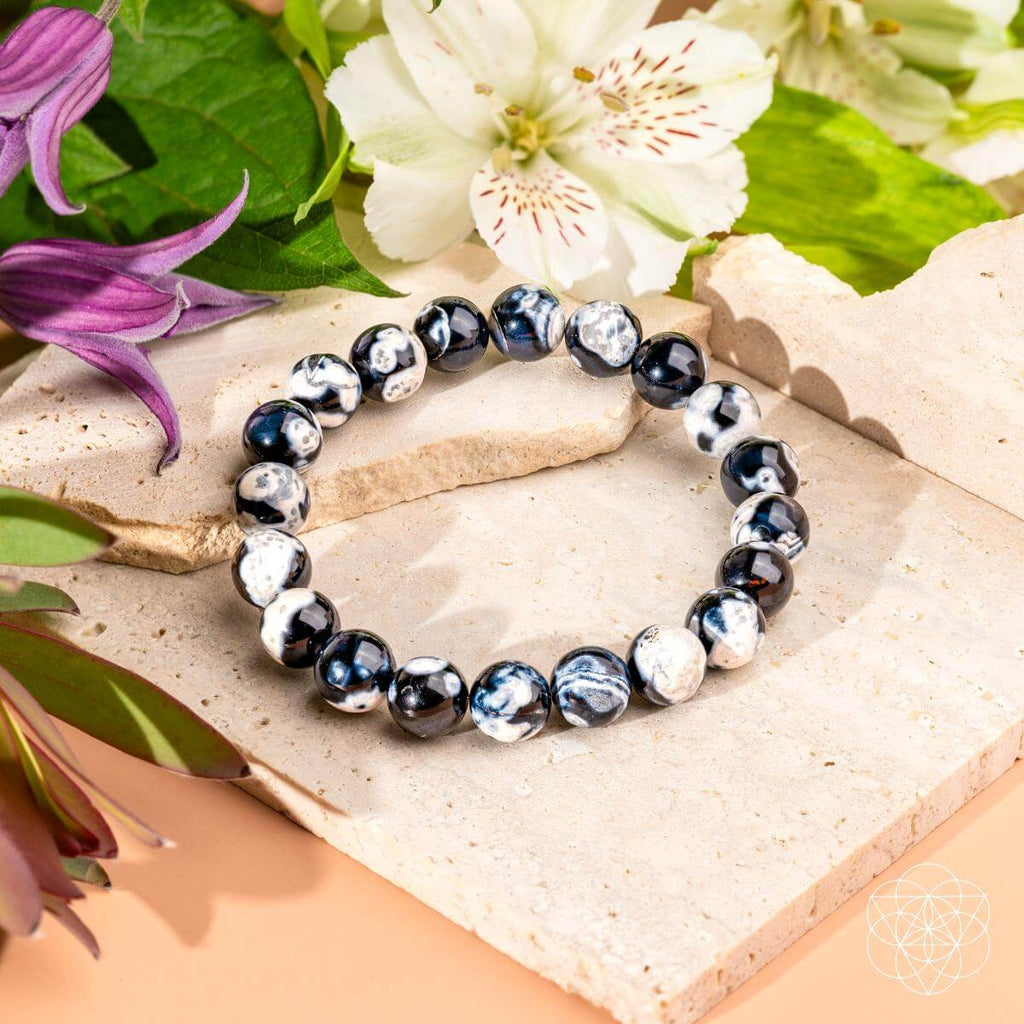 Lunar Radiance Orca Agate Healing Bracelet For Confidence