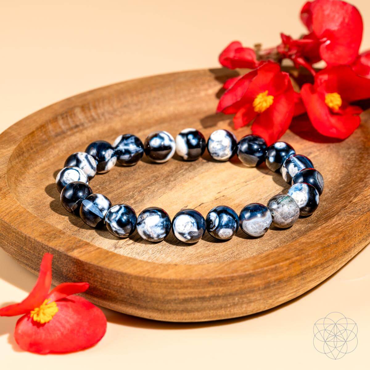 Lunar Radiance Orca Agate Healing Bracelet For Confidence