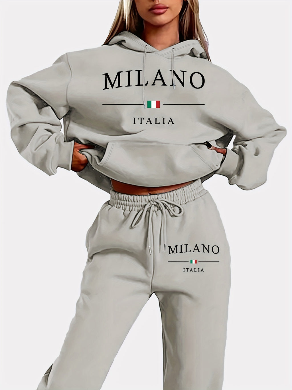 Trendy Plus Size Fleece-lined Sweater Suit See size chart under “more details”