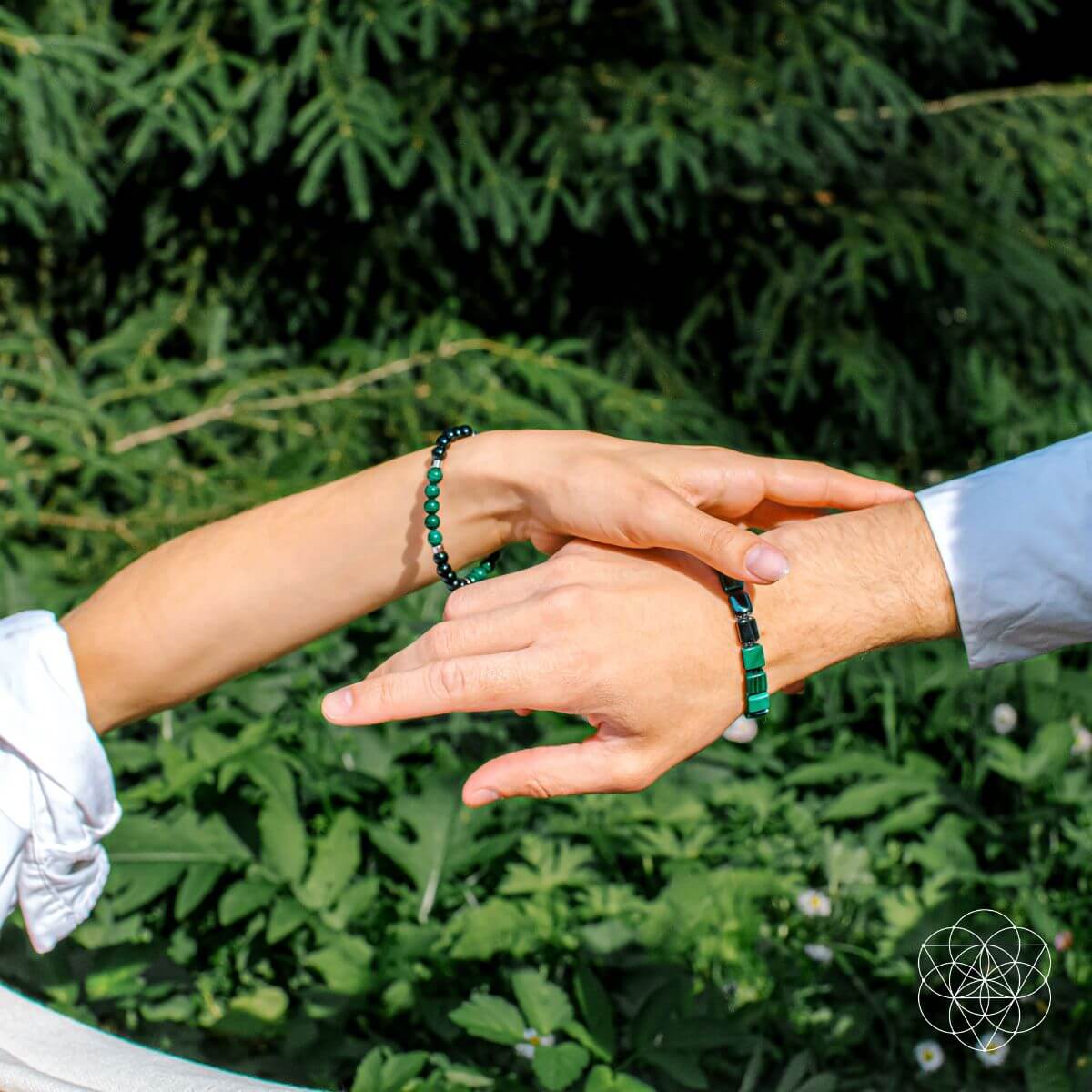 Moonlit Strength Malachite Bracelet Set For Calm Mind