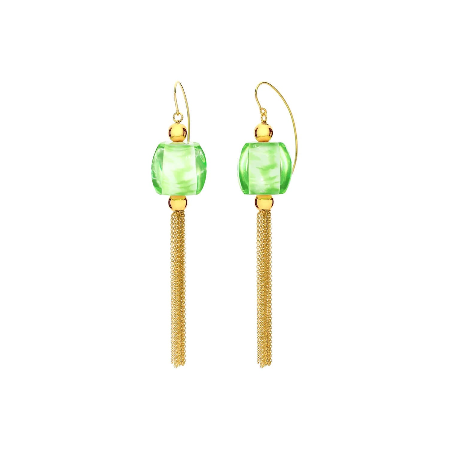 Tassel Bead Drop Earrings