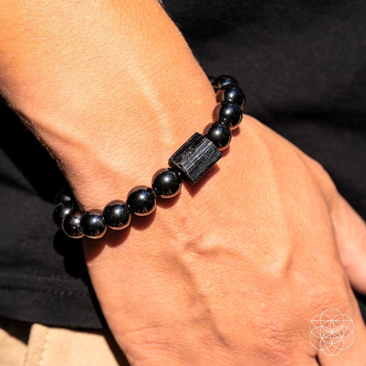 Stellar Strength Obsidian And Tourmaline Power Bracelet