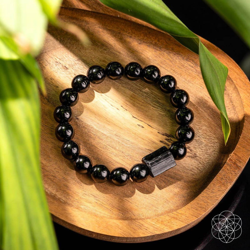 Stellar Strength Obsidian And Tourmaline Power Bracelet