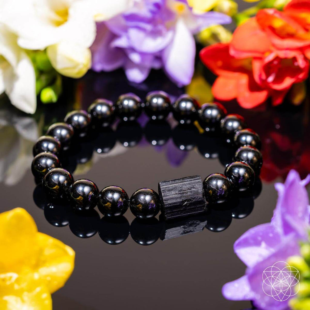 Stellar Strength Obsidian And Tourmaline Power Bracelet