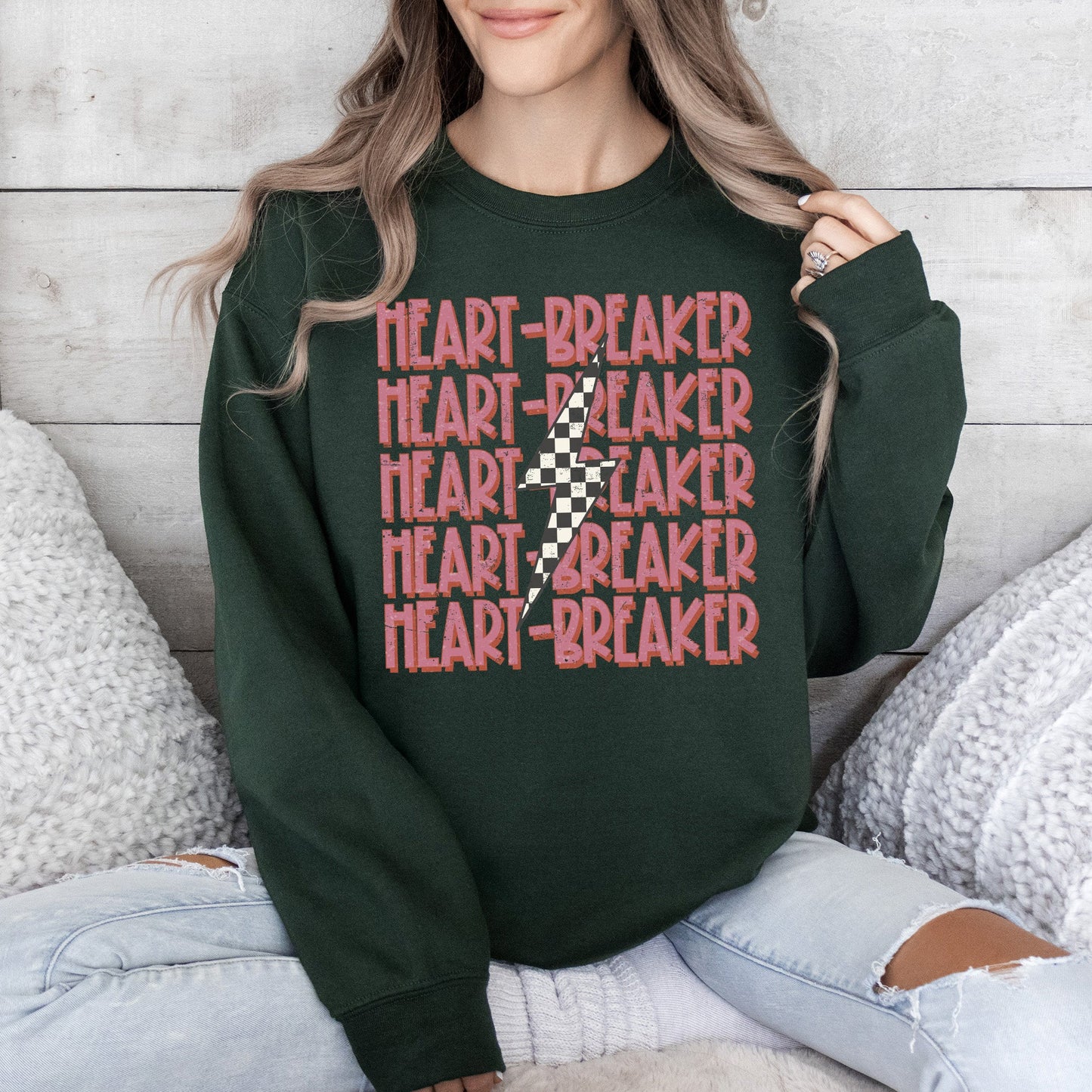 Heart Breaker, Retro, Bolt, Sweatshirt, Valentine's Day