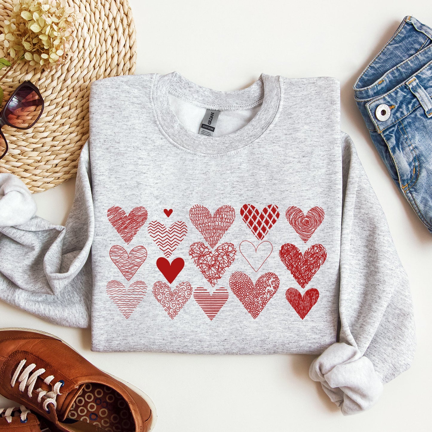 Heart Doodles, Sweatshirt, Valentine's Day