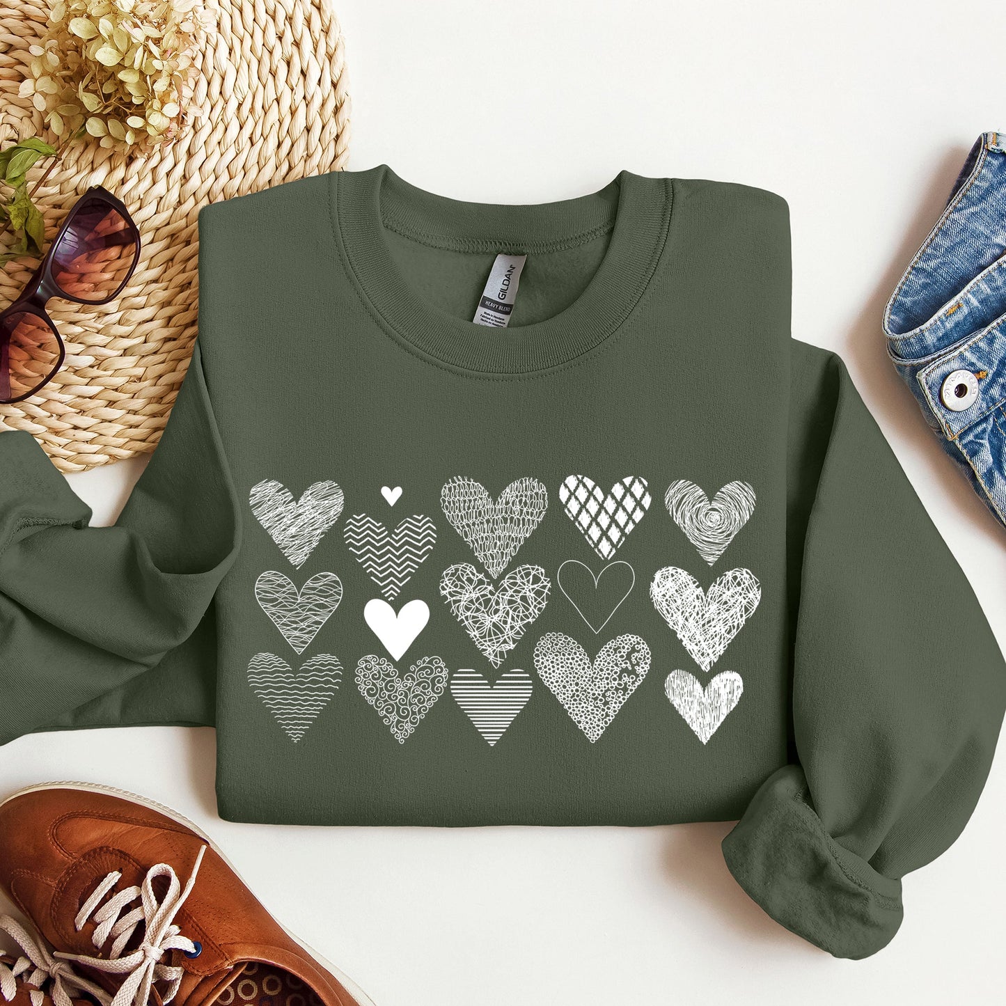 Heart Doodles, Sweatshirt, Valentine's Day