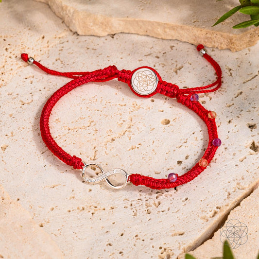 Lunar Radiance Eight Strand Red String Bracelet Prosperity