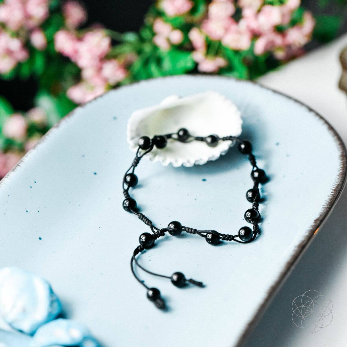 Starlit Obsidian Grounding Anklet For Inner Radiance