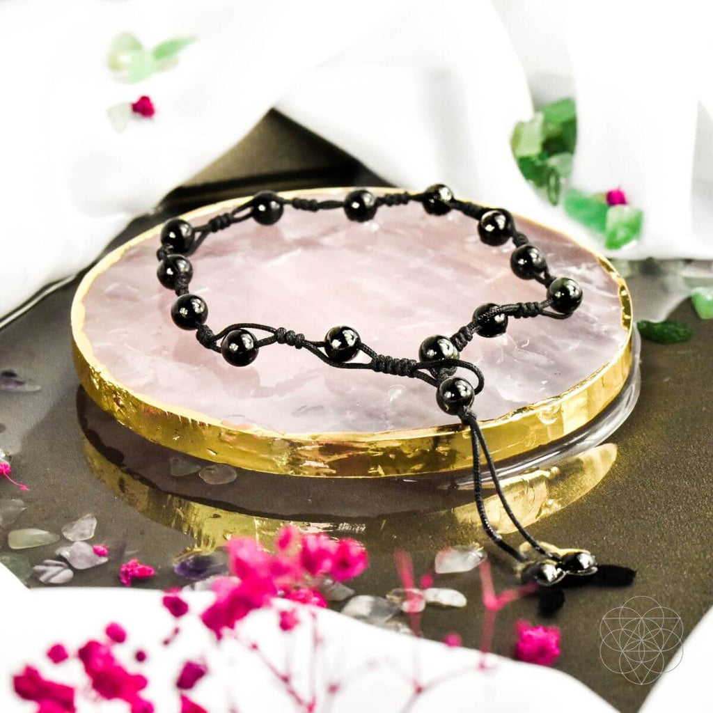 Starlit Obsidian Grounding Anklet For Inner Radiance