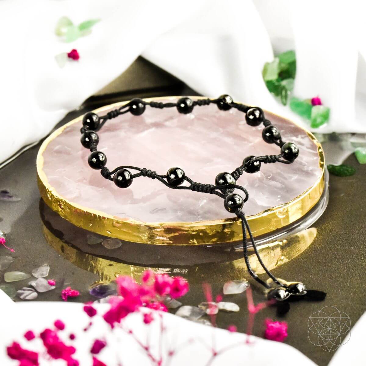 Starlit Obsidian Grounding Anklet For Inner Radiance