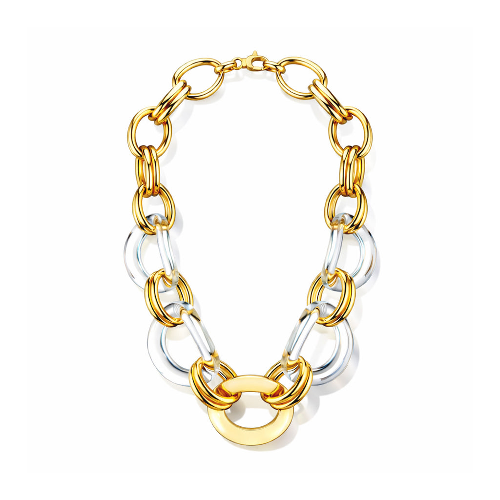 Clear Oversized Link Lucite Necklace See size chart under “more details”