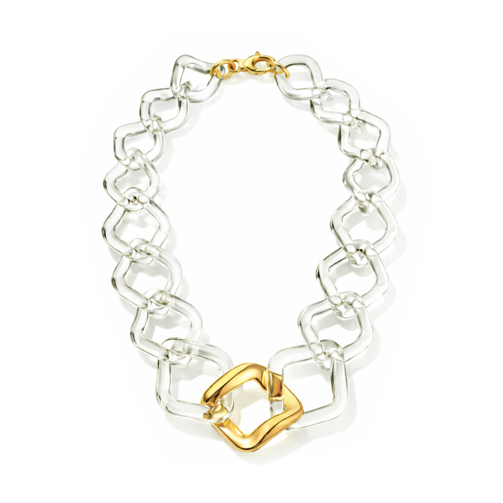 Oversized Twisted Link Lucite Necklace See size chart under “more details”
