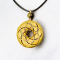 Torus Vortex Pendant- Brass and Libyan Desert Glass Orgonite Necklace Rodin Coil See size chart under “more details”