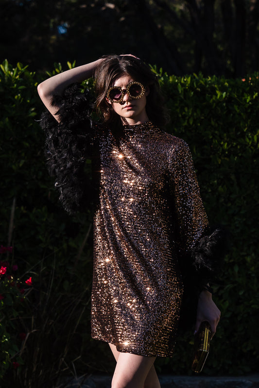 Time Warp Sequin Mod Mini in Copper Flash