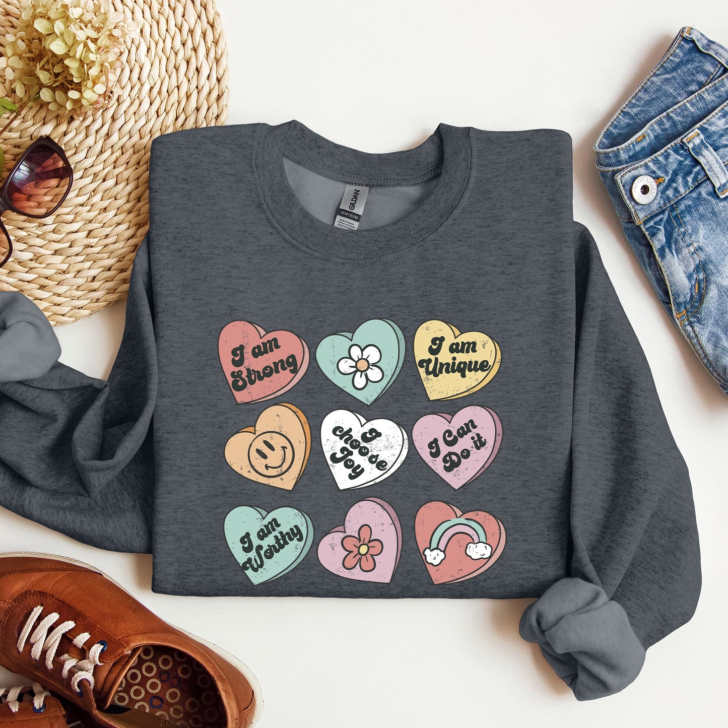 Valentine's Sweet Hearts, Candy, Sweatshirt, Valentine's Day