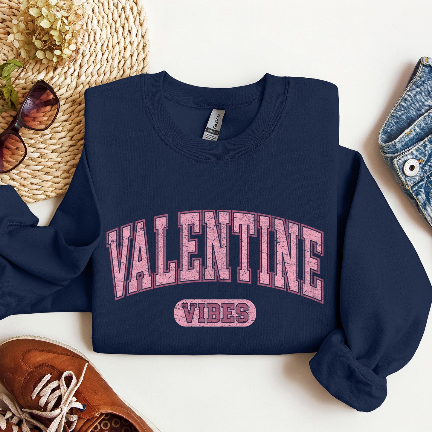 Valentine Vibes, Collegiate, College, University, Sweatshirt, Valentine's Day