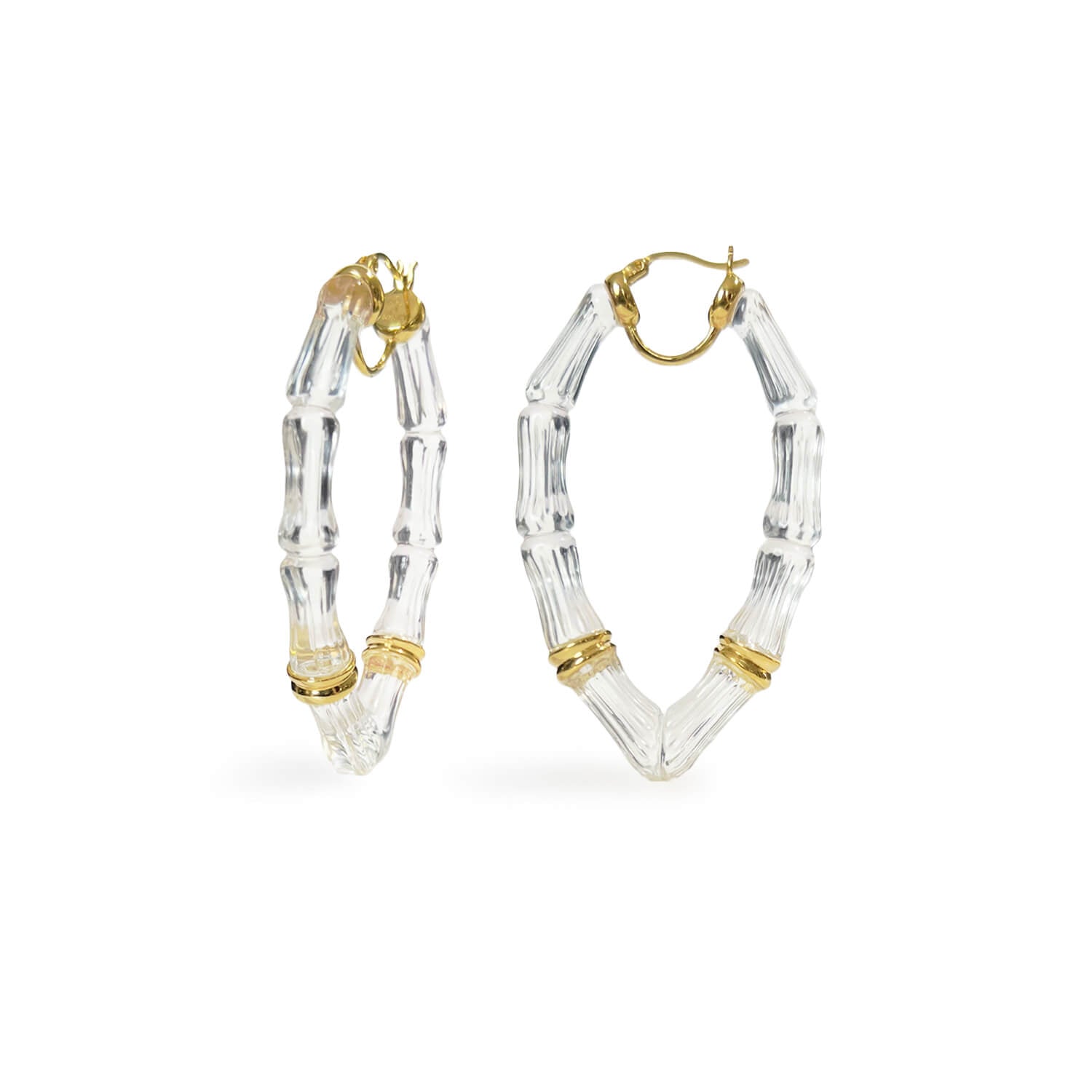 Vivienne Bamboo Lucite Hoop Earrings See size chart under “more details”