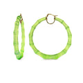 XL Lime Green Lucite Bamboo Hoop Earrings See size chart under “more details”