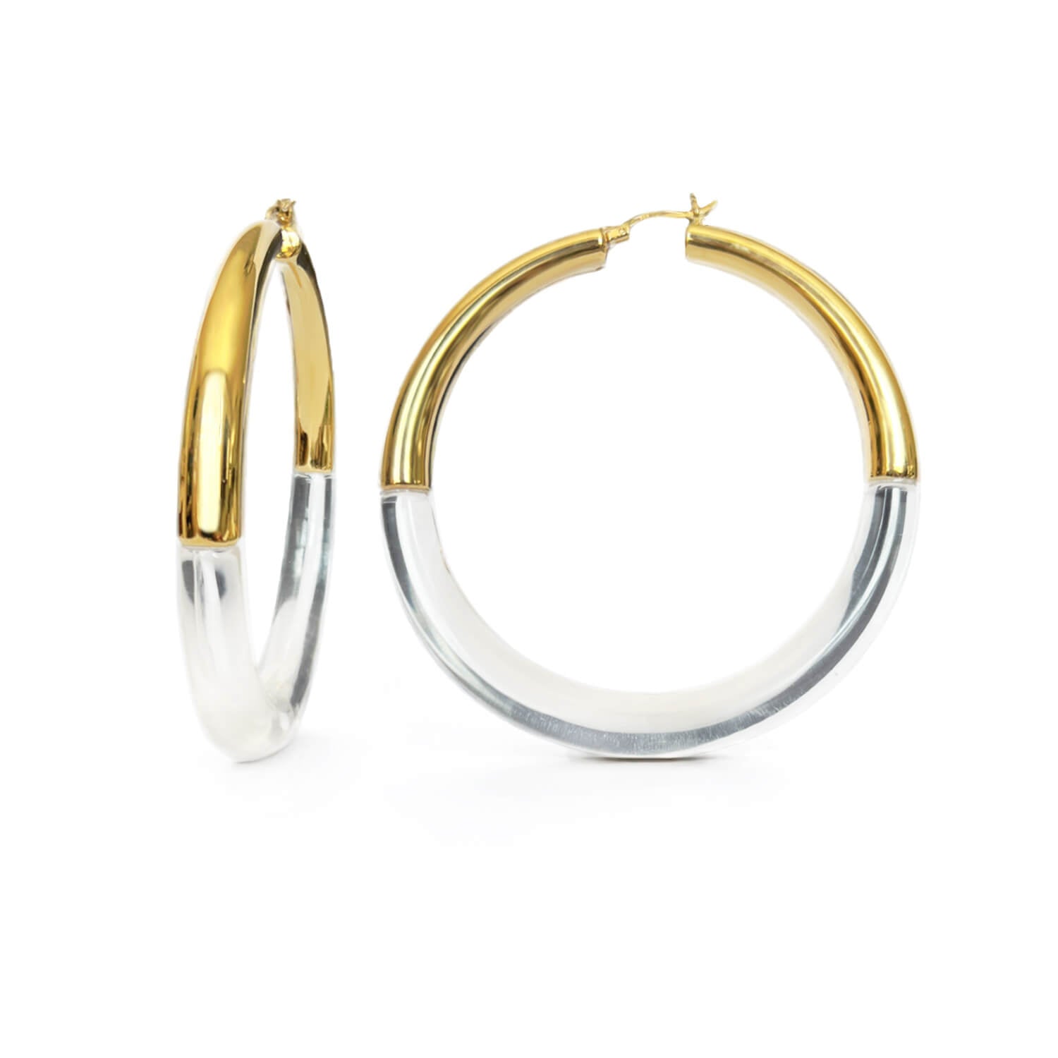 XL Clear Chunky Graduated Hoop Earrings